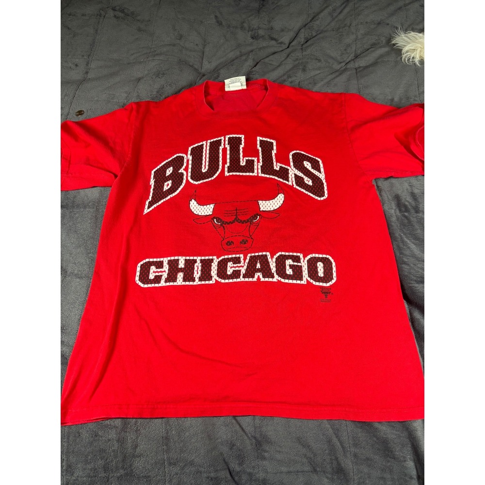 Vintage Lee Sport Chicago Bulls T Shirt Men Large Red NBA Basketball 90s Graphic